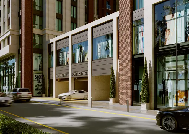 CGI exterior view of the Brooklyn residential complex, view 1