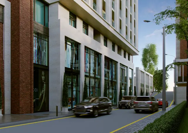 CGI exterior view of the Brooklyn residential complex, view 2
