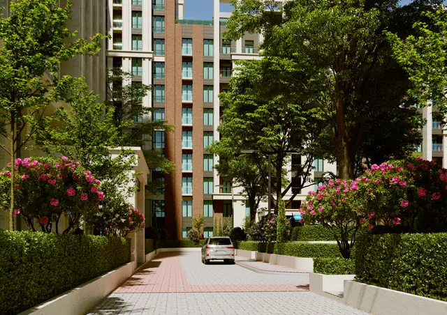 CGI exterior view of the Brooklyn residential complex, view 7