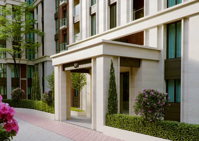 CGI exterior view of the Brooklyn residential complex, view 10