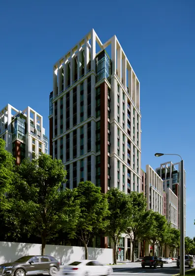 CGI exterior view of the Brooklyn residential complex, view 14