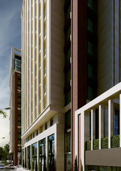 CGI exterior view of the Brooklyn residential complex, view 17